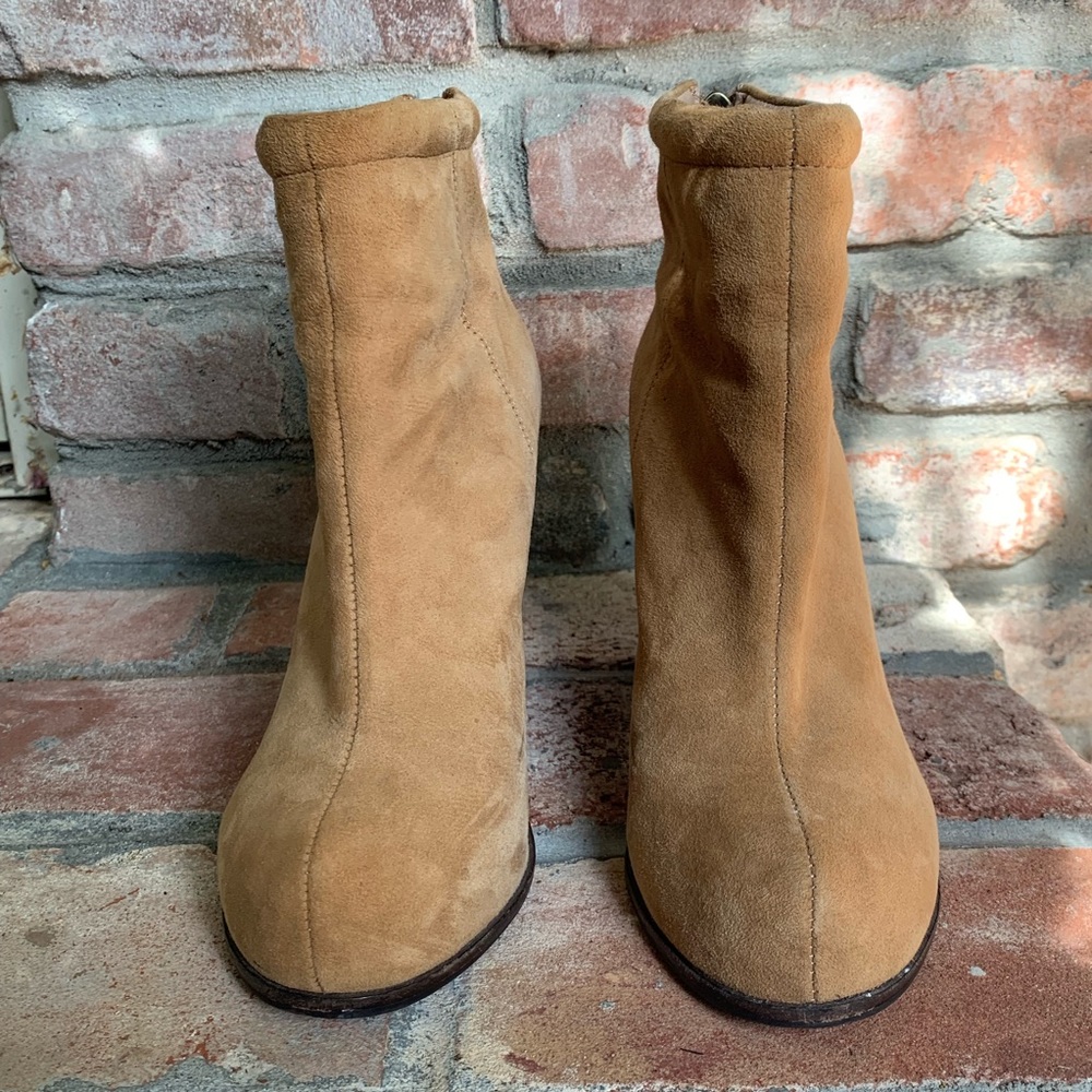 Jeffrey Campbell Rumble Tan Wood Block Booties - Picture 2 of 8